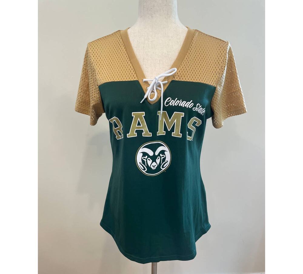 Colorado State Rams Women's V-Neck Top Sz M